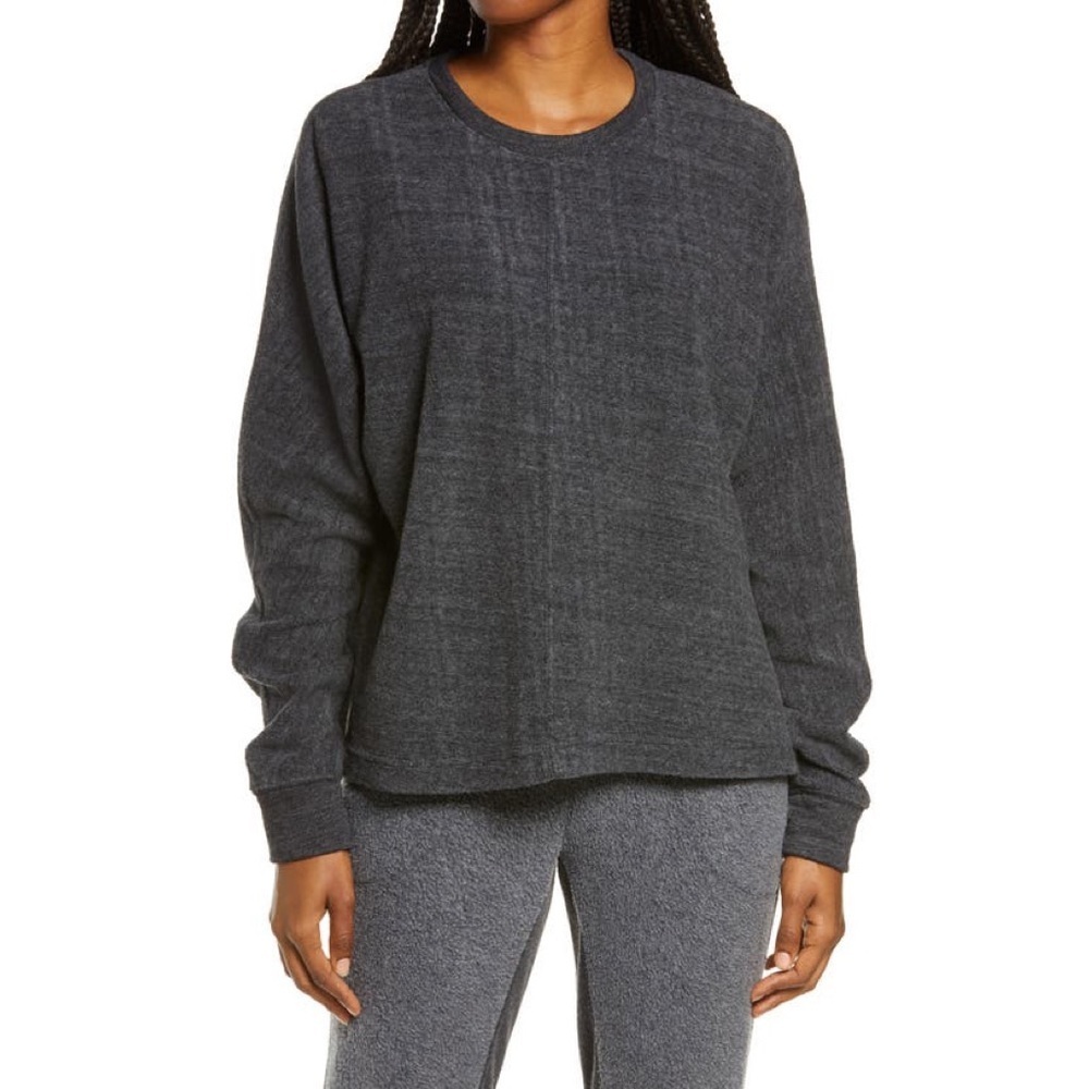 ZELLA Cozy Fleece High/low Sweatshirt In Black